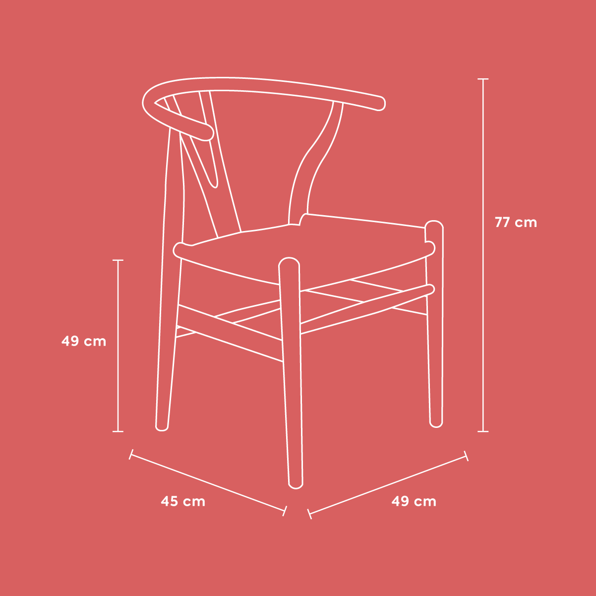 Set de 2 Sillas Wishbone Style Negro 