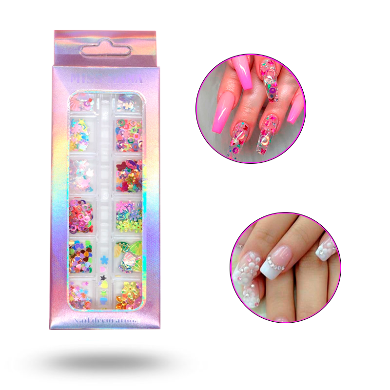  Accesorios Para Manicura 87 Pzas Kit de Arte Decorativo Adornos Decoración de Uñas  Pegatinas Uñas Gelish 