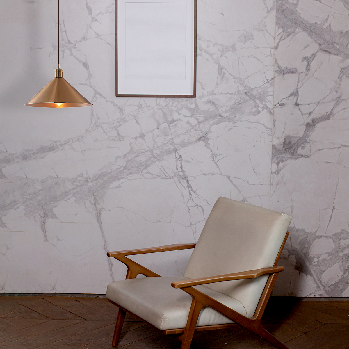 Ilios Innova | Lampara de techo colgante estilo industrial cono acabado latón 26 cm de diámetro | decoración industrial