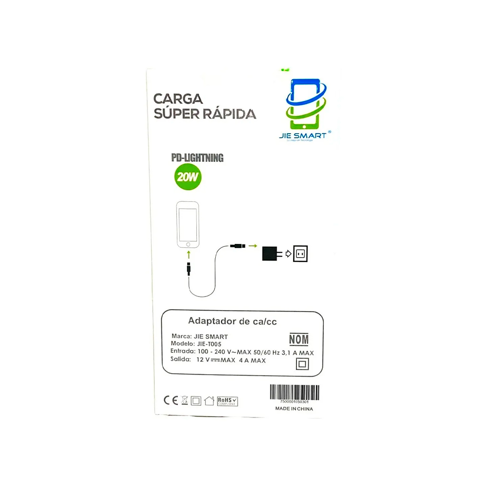 Cable Genérico Tipo C Lighttning con cargador.