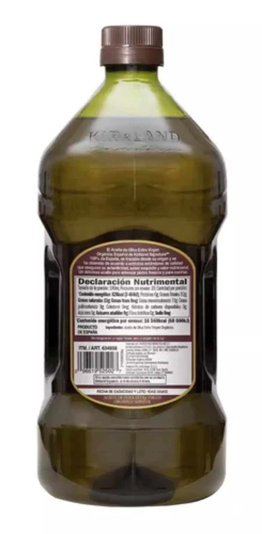 Aceite De Oliva Orgánico Español Extra Virgen 2lt Kirkland