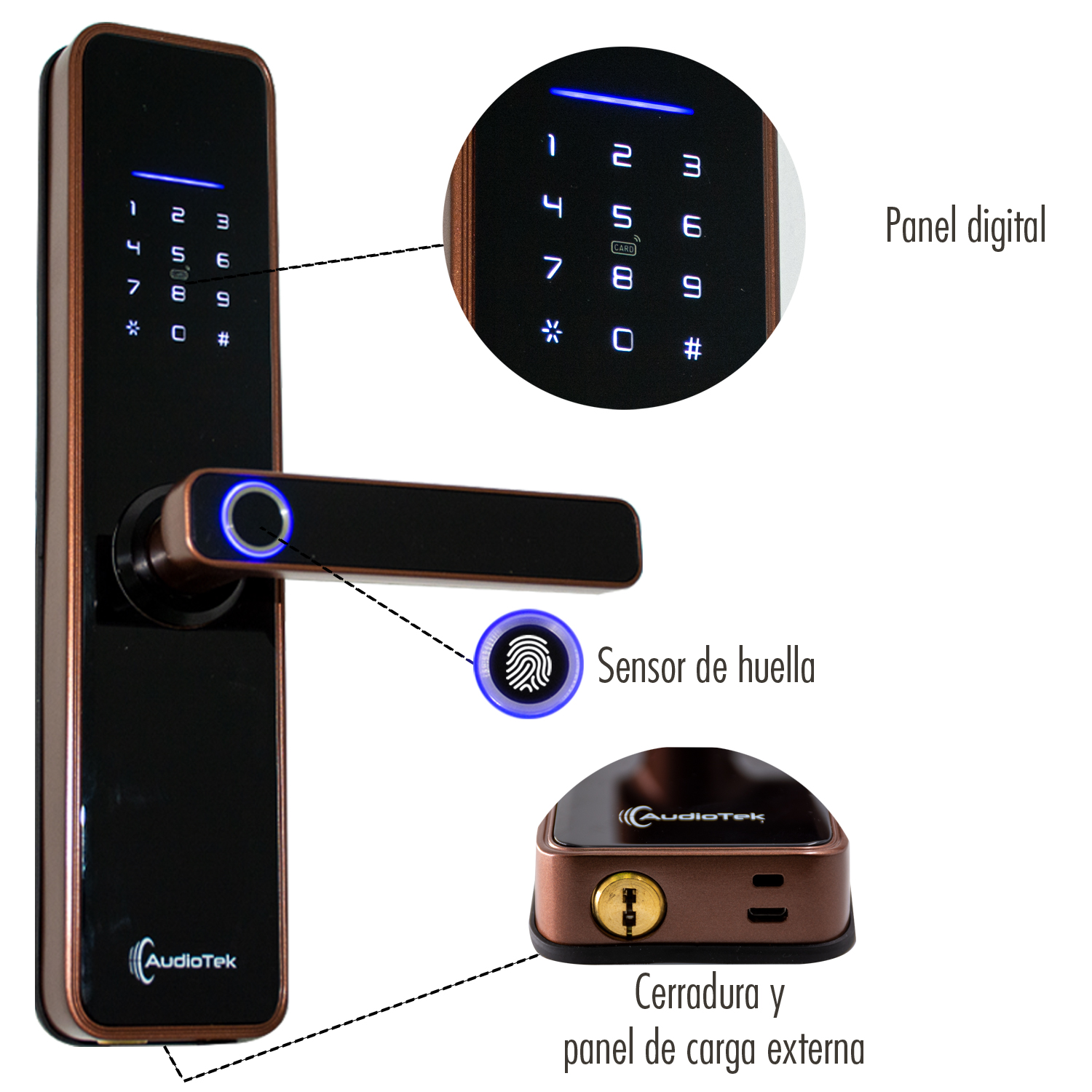 Cerradura Electronica Huella Biometrica Wifi Chapa Digital Inteligente App Seguridadi Cobre