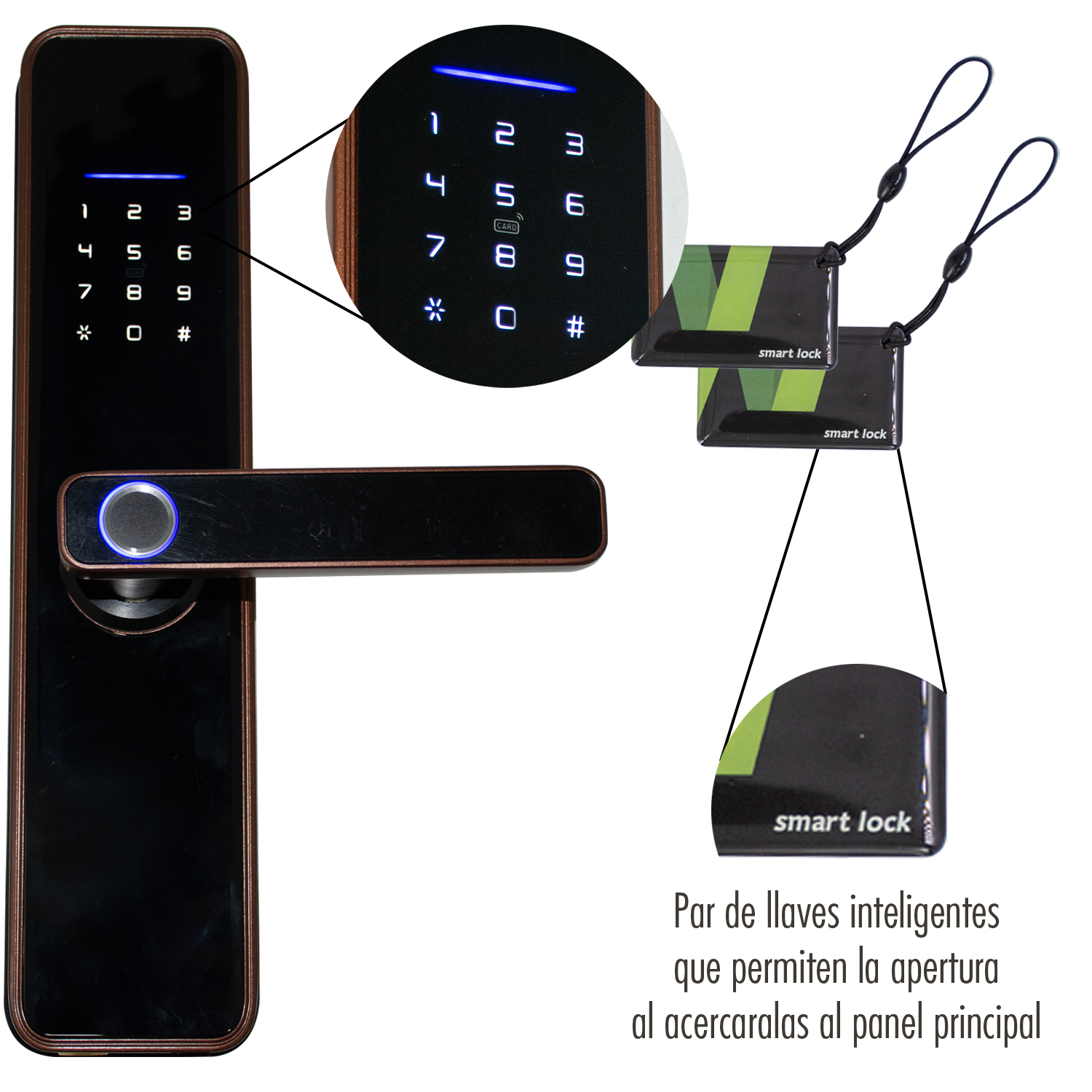 Cerradura Electronica Huella Biometrica Wifi Chapa Digital Inteligente App Seguridadi Cobre