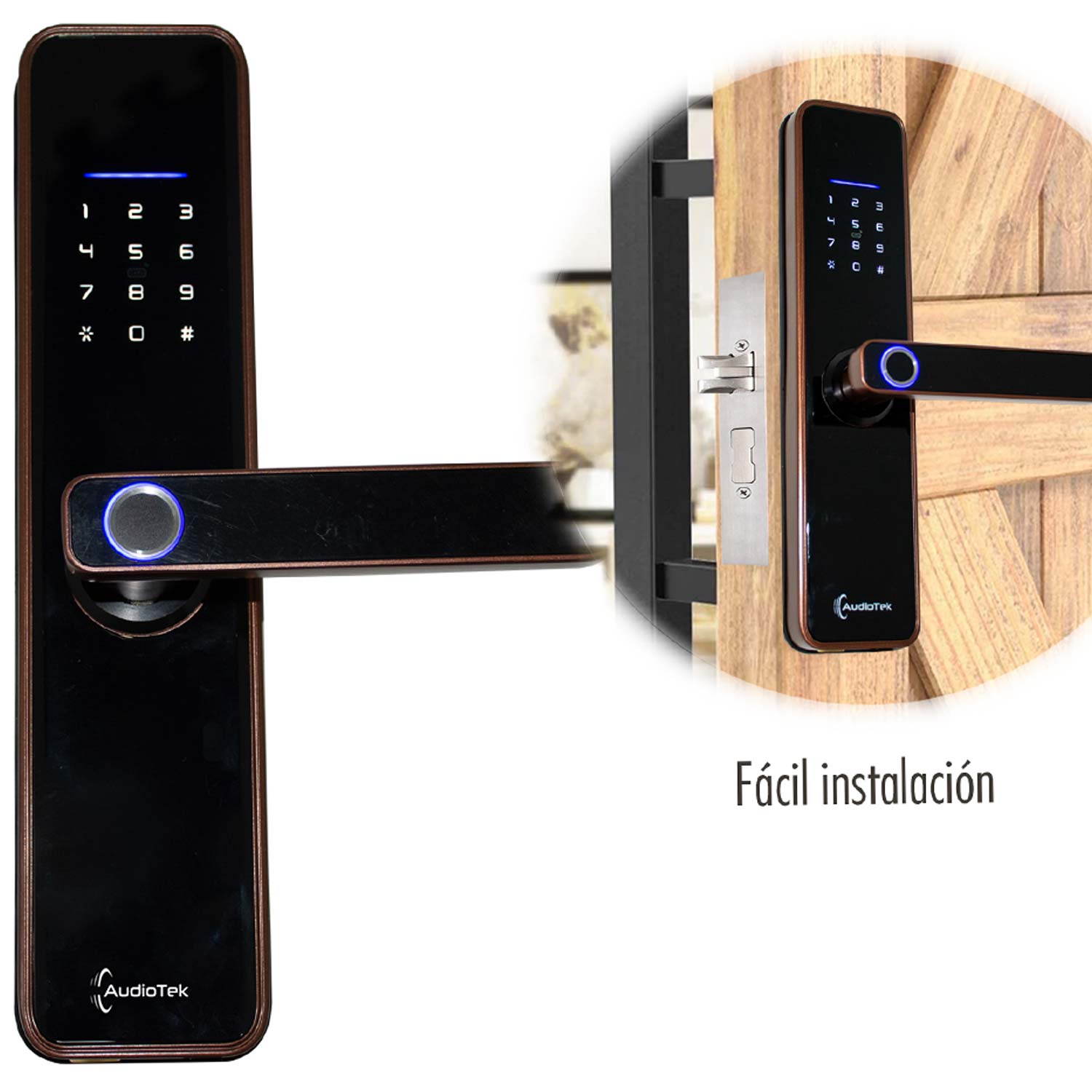 Cerradura Electronica Huella Biometrica Wifi Chapa Digital Inteligente App Seguridadi Cobre