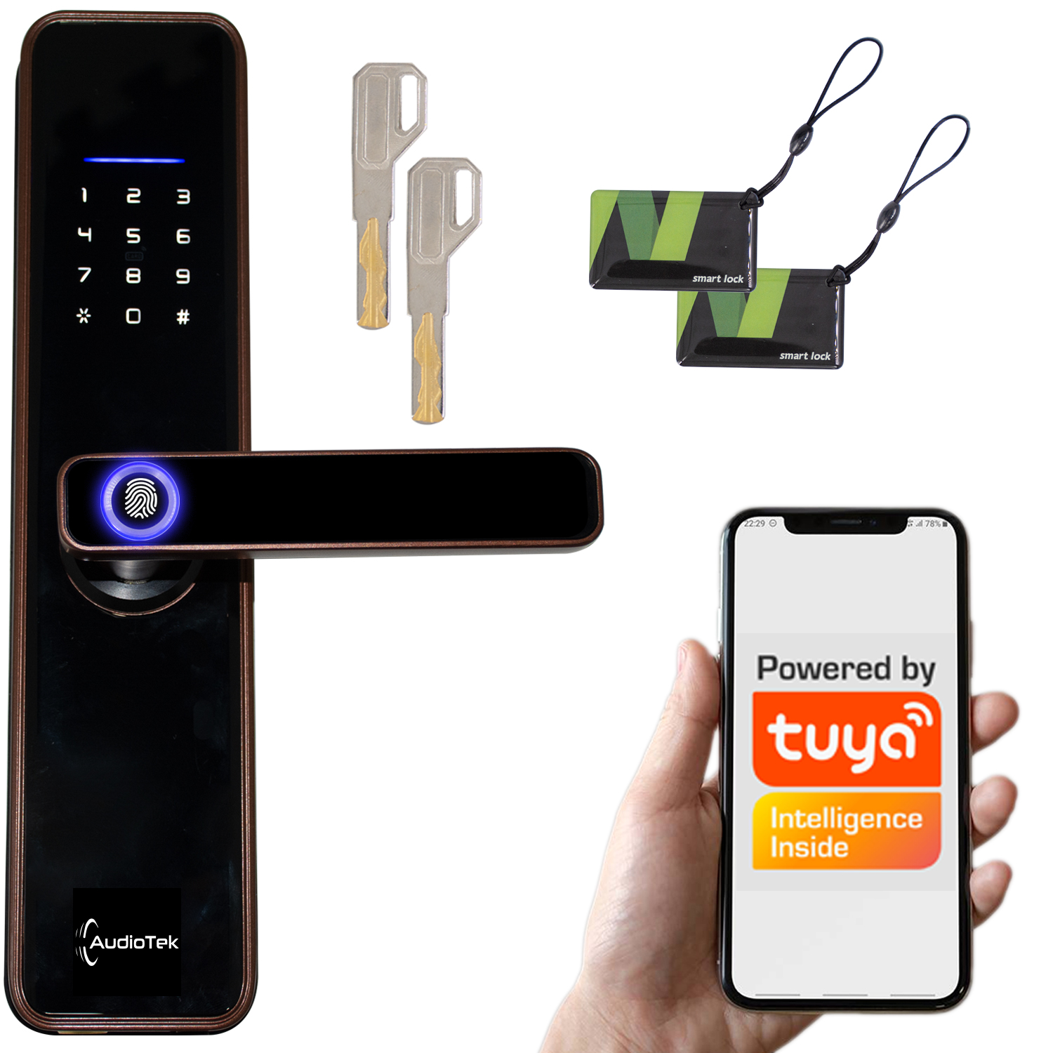 Cerradura Electronica Huella Biometrica Wifi Chapa Digital Inteligente App Seguridadi Cobre