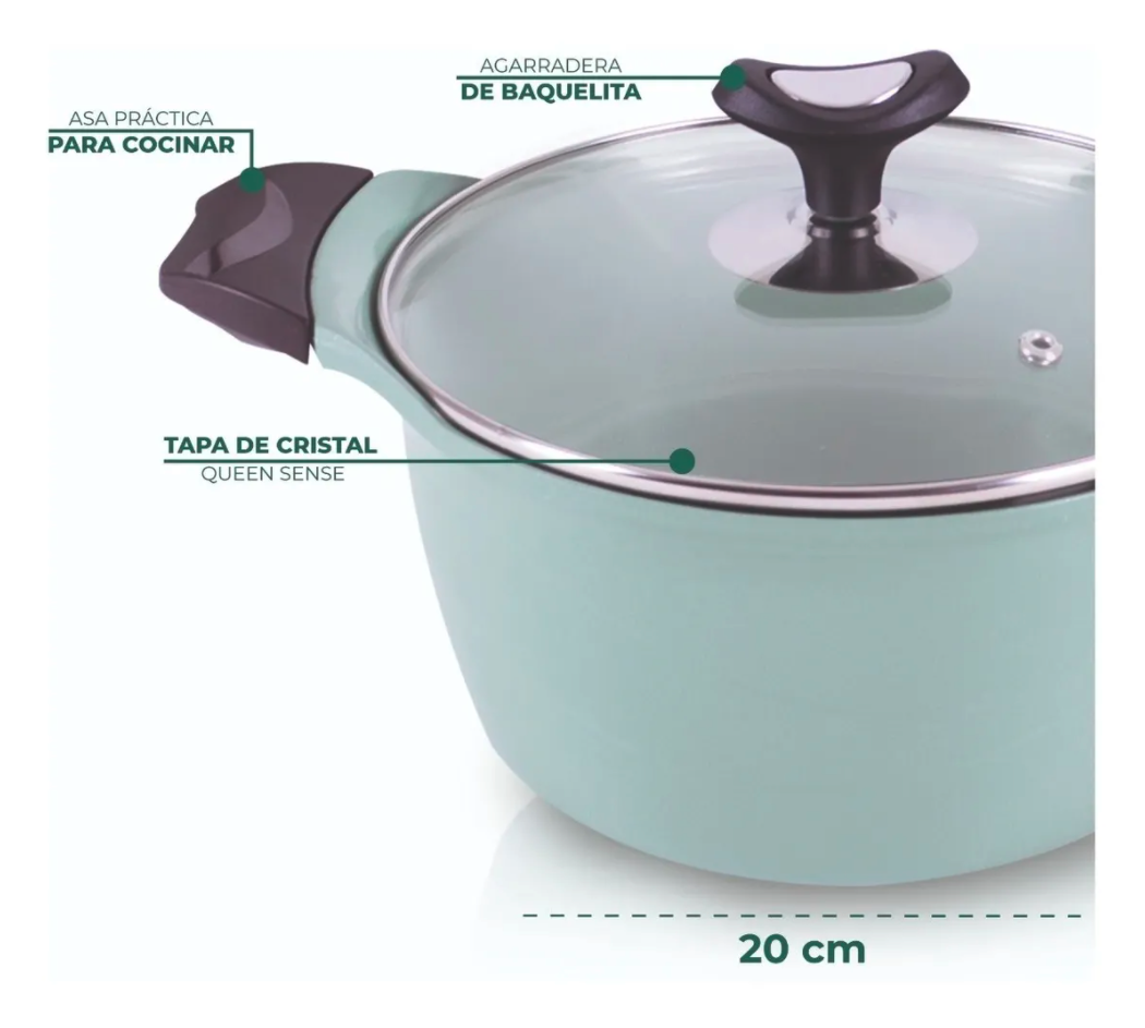 Set Jade 3 Pzas Sartén Cuadrado 27cm Ollas 20y 24cm Con Tapa