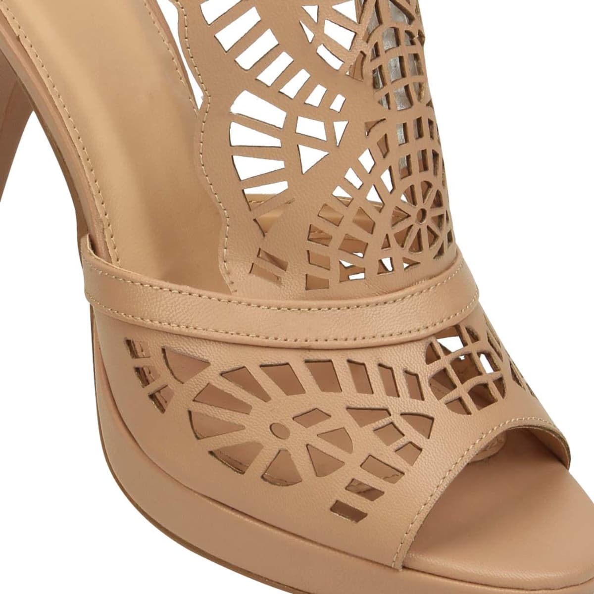 Sandalias de vestir marca Yaeli, con tacón alto, color beige, mod. 992331