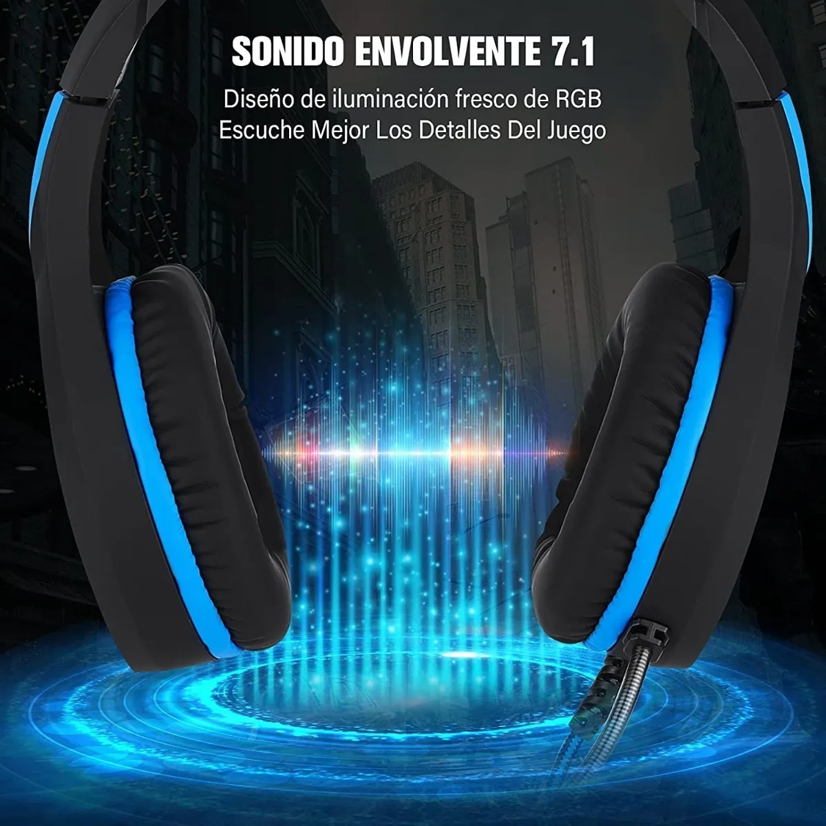 Audífonos Gamer Con Cable, Micrófono Y Luz Led Rgb