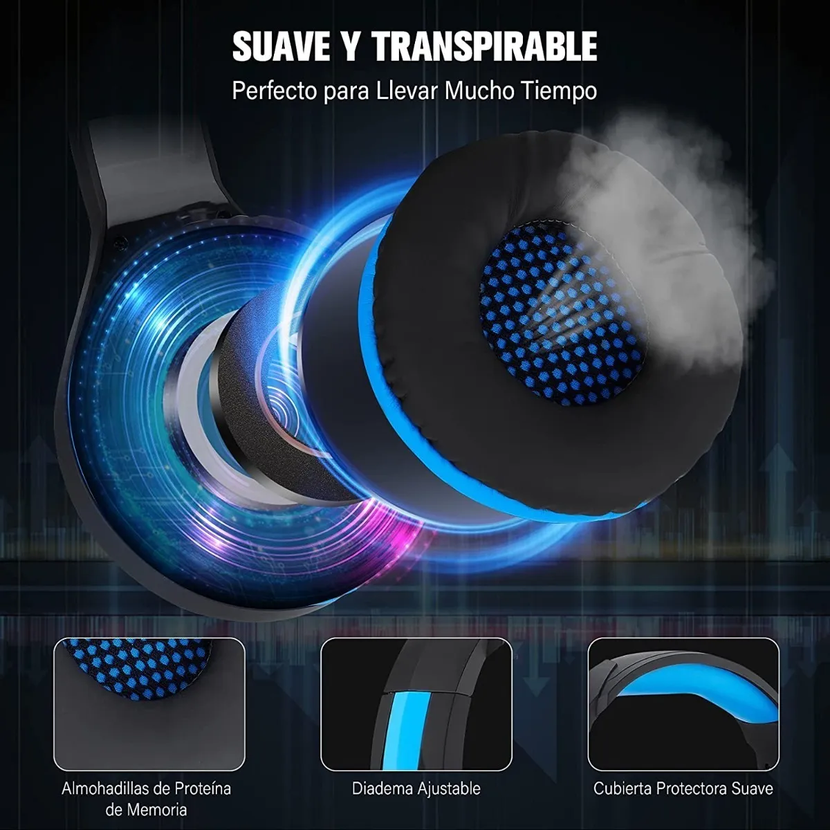 Audífonos Gamer Con Cable, Micrófono Y Luz Led Rgb