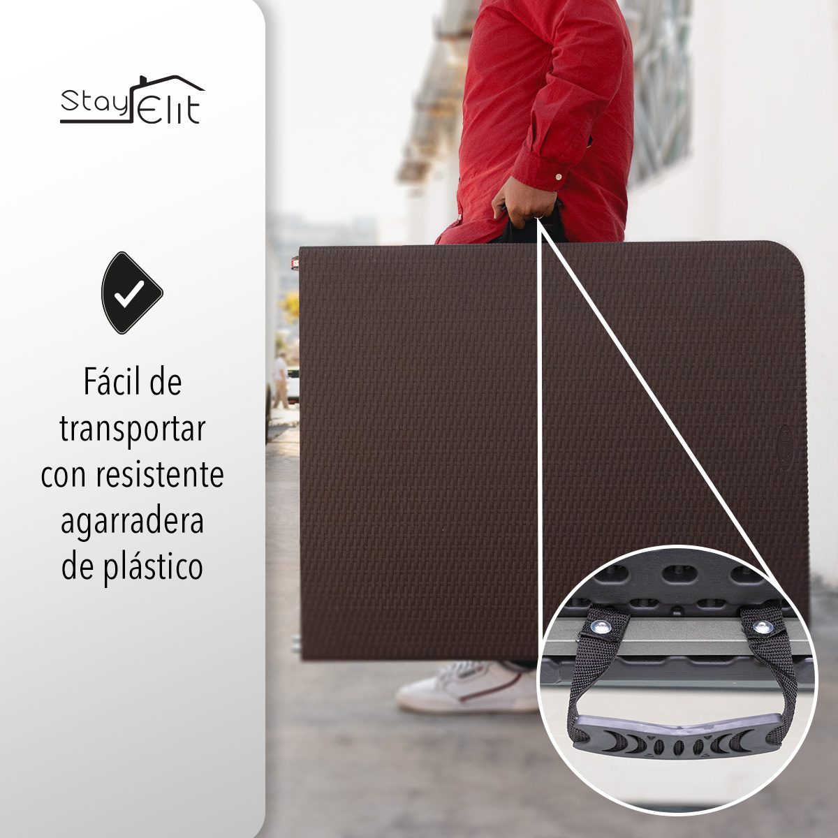 Mesa Plegable Portafolio Tipo Mimbre 1.80m Resistente