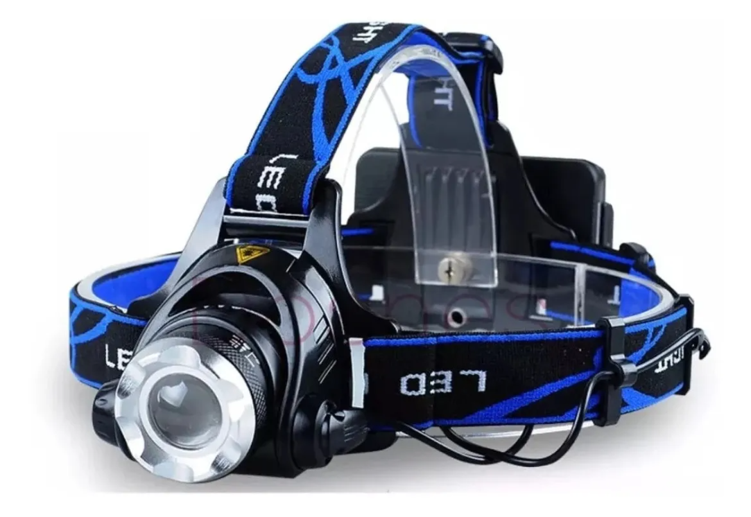 Lámpara Minera Foco de Cabeza Recargable 3000 lúmenes LED XML T6 Con Zoom