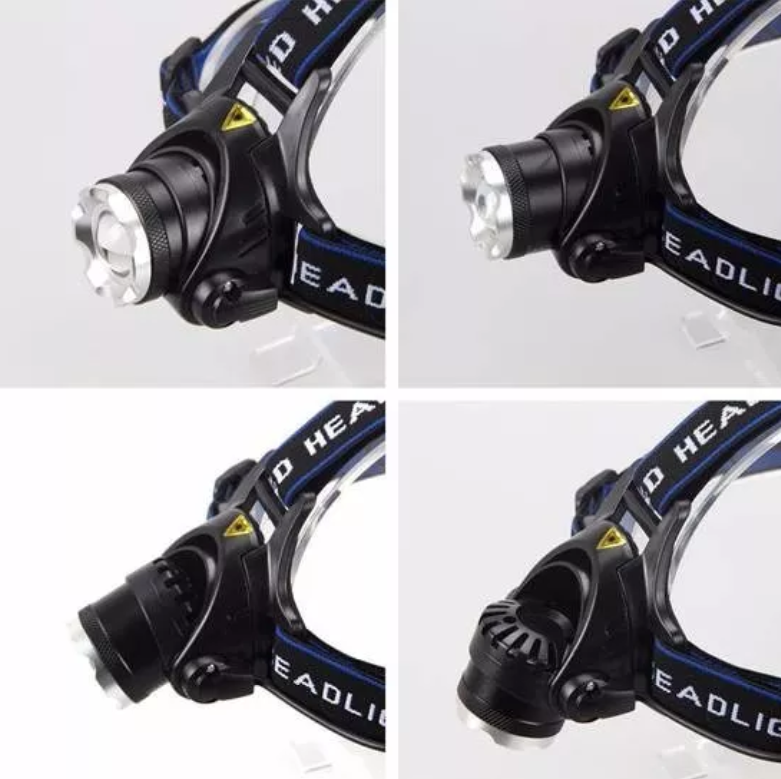 Lámpara Minera Foco de Cabeza Recargable 3000 lúmenes LED XML T6 Con Zoom