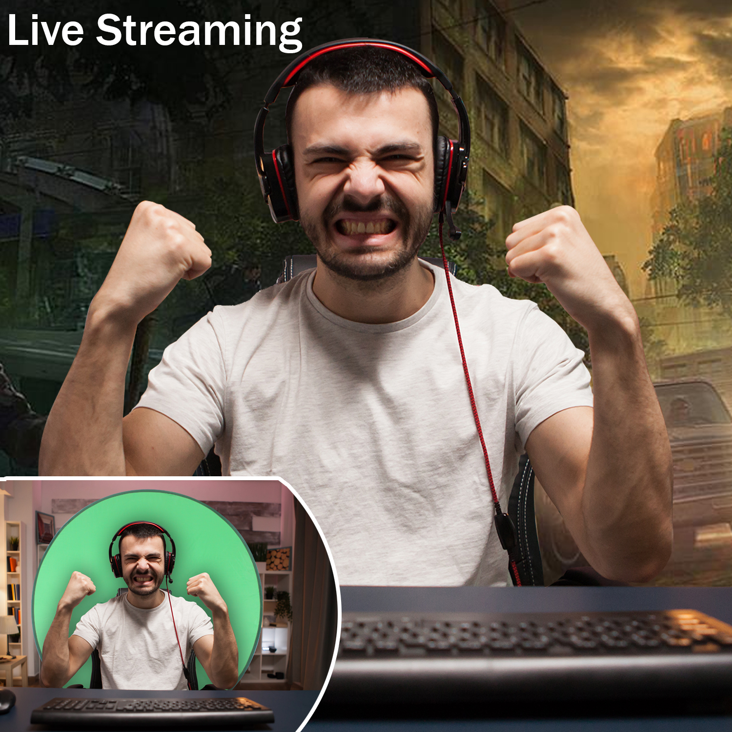 Pantalla Verde Fondo para Silla Redondo Chroma Key 55" Plegable Fotografia Video