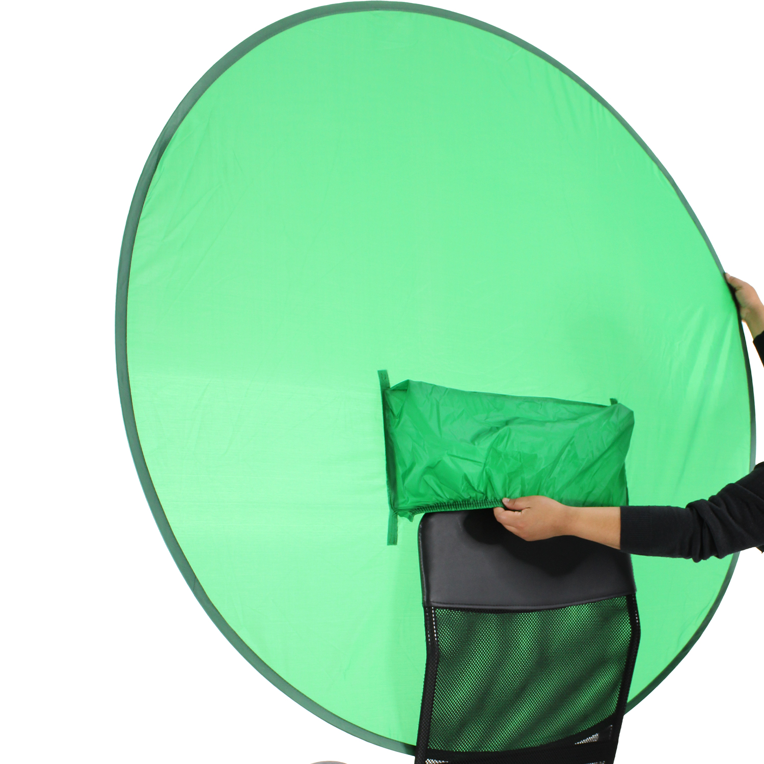 Pantalla Verde Fondo para Silla Redondo Chroma Key 55" Plegable Fotografia Video