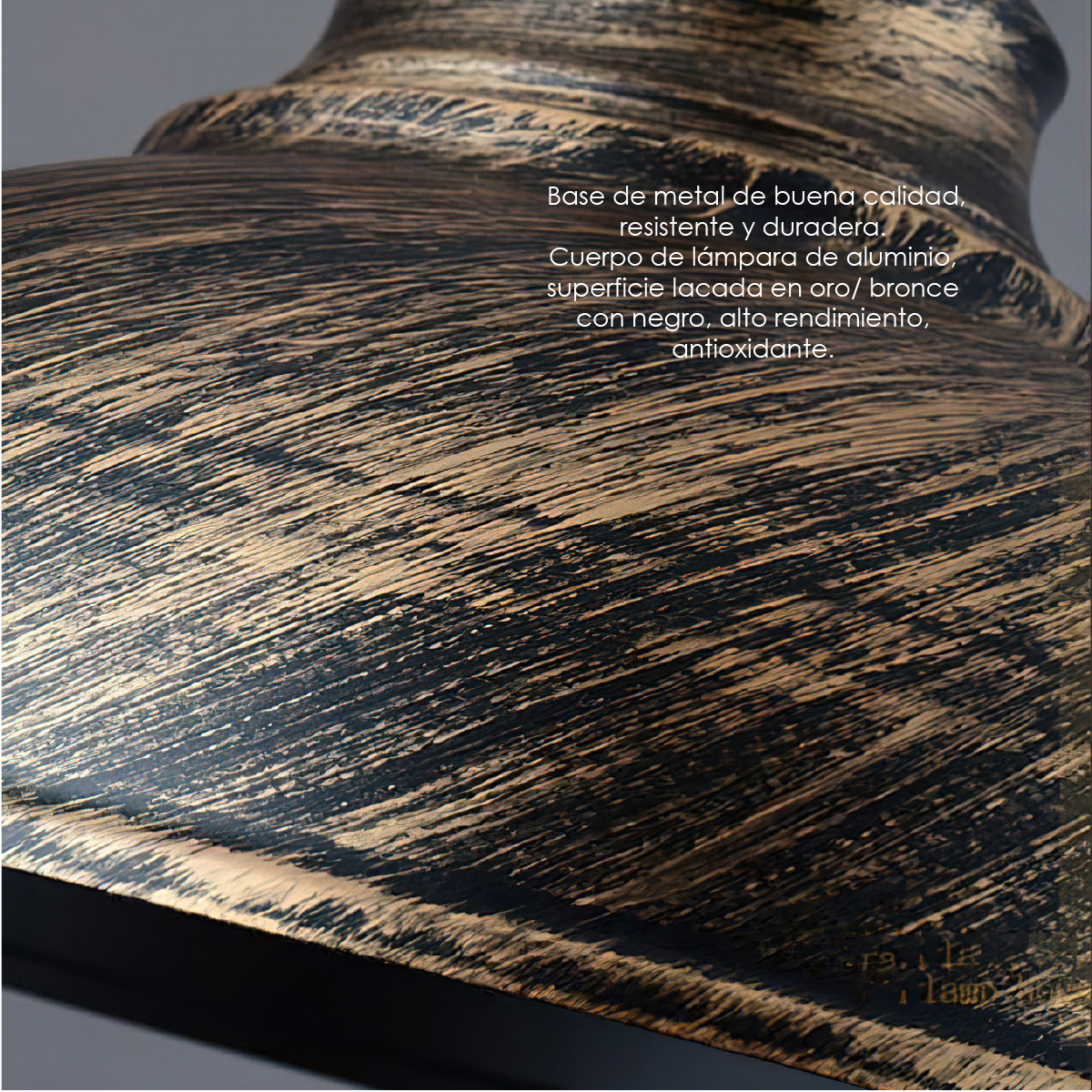 Lampara de techo colgante vintage de campana acabado rústico 29 cm de diámetro.