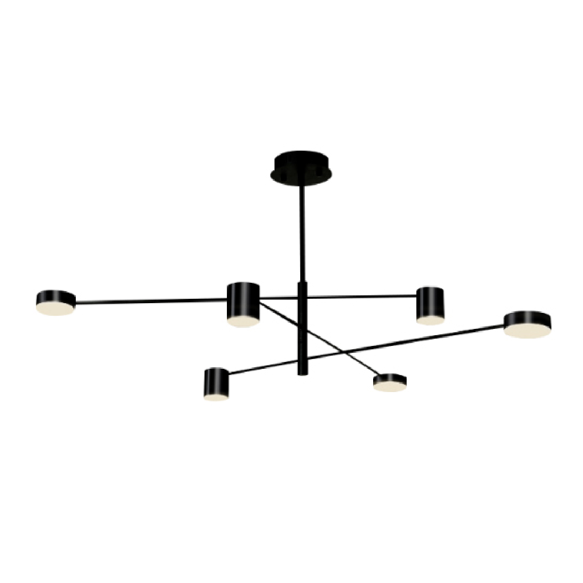 Lampara de techo estilo industrial hierro forjado negro con dorado lampara downlight 6 luces