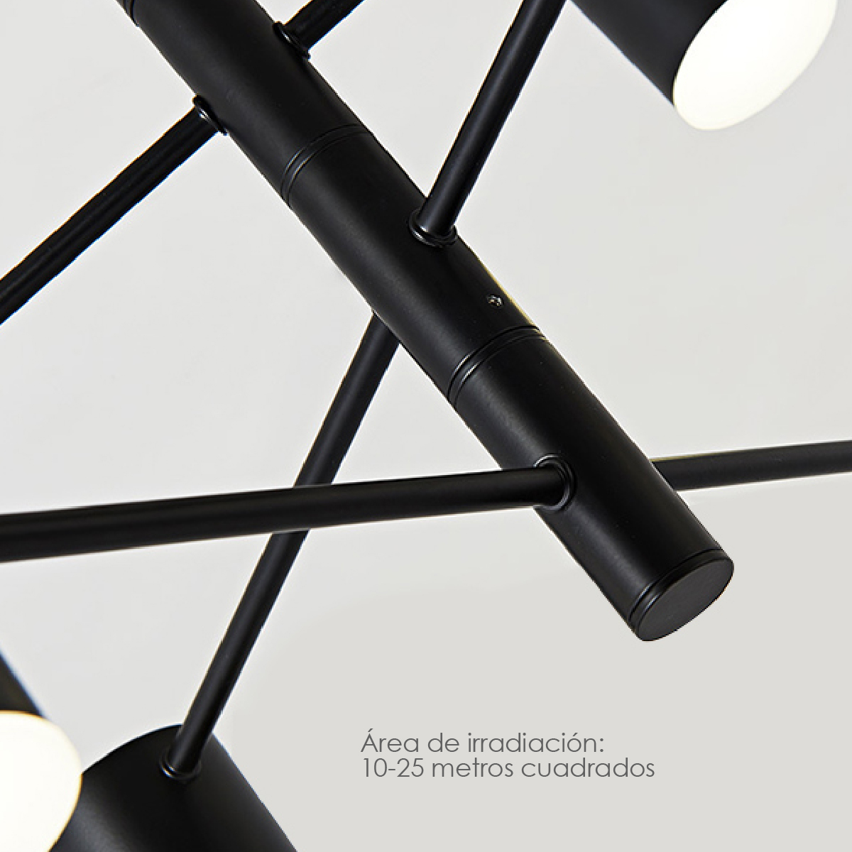 Lampara de techo estilo industrial hierro forjado negro con dorado lampara downlight 6 luces