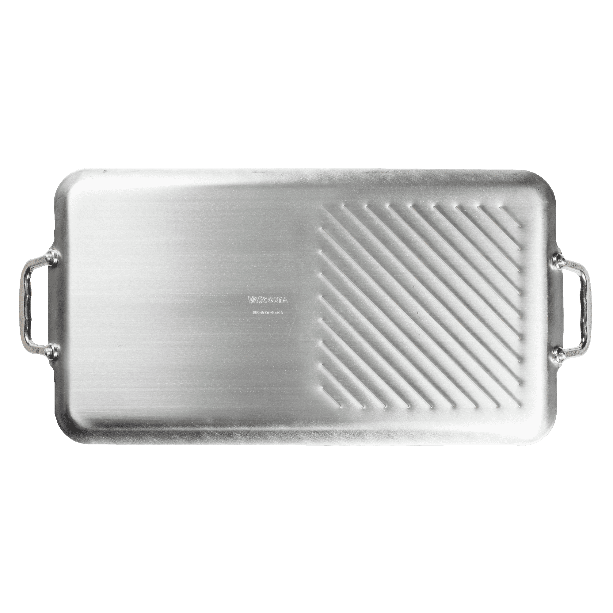 Parrilla doble quemador con grill Vasconia Básicos de Aluminio Color Plata con Duraflon PLUS