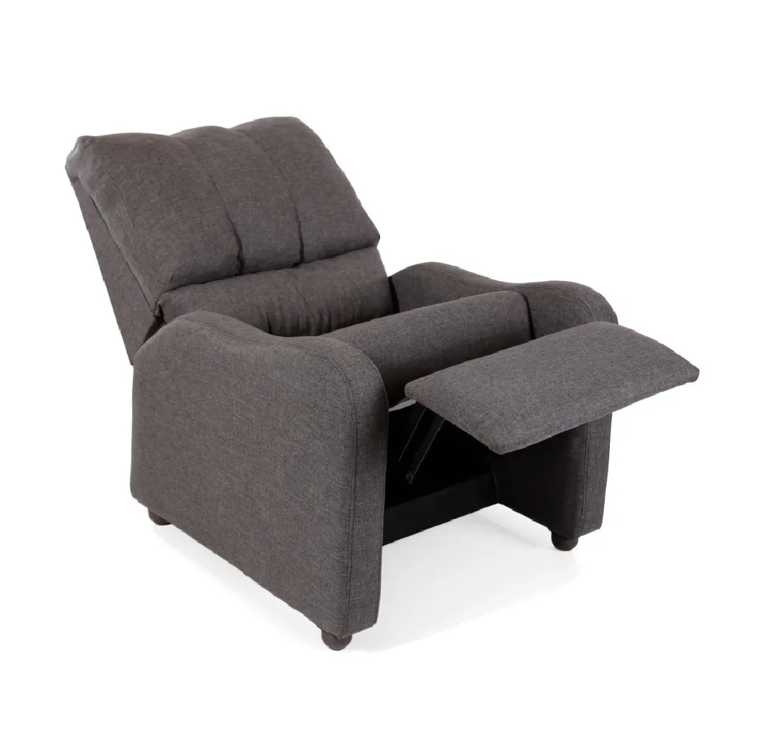 Sillón Reclinable Gala Lino Gris Reposet Moderno Minimalista Sillones Salas