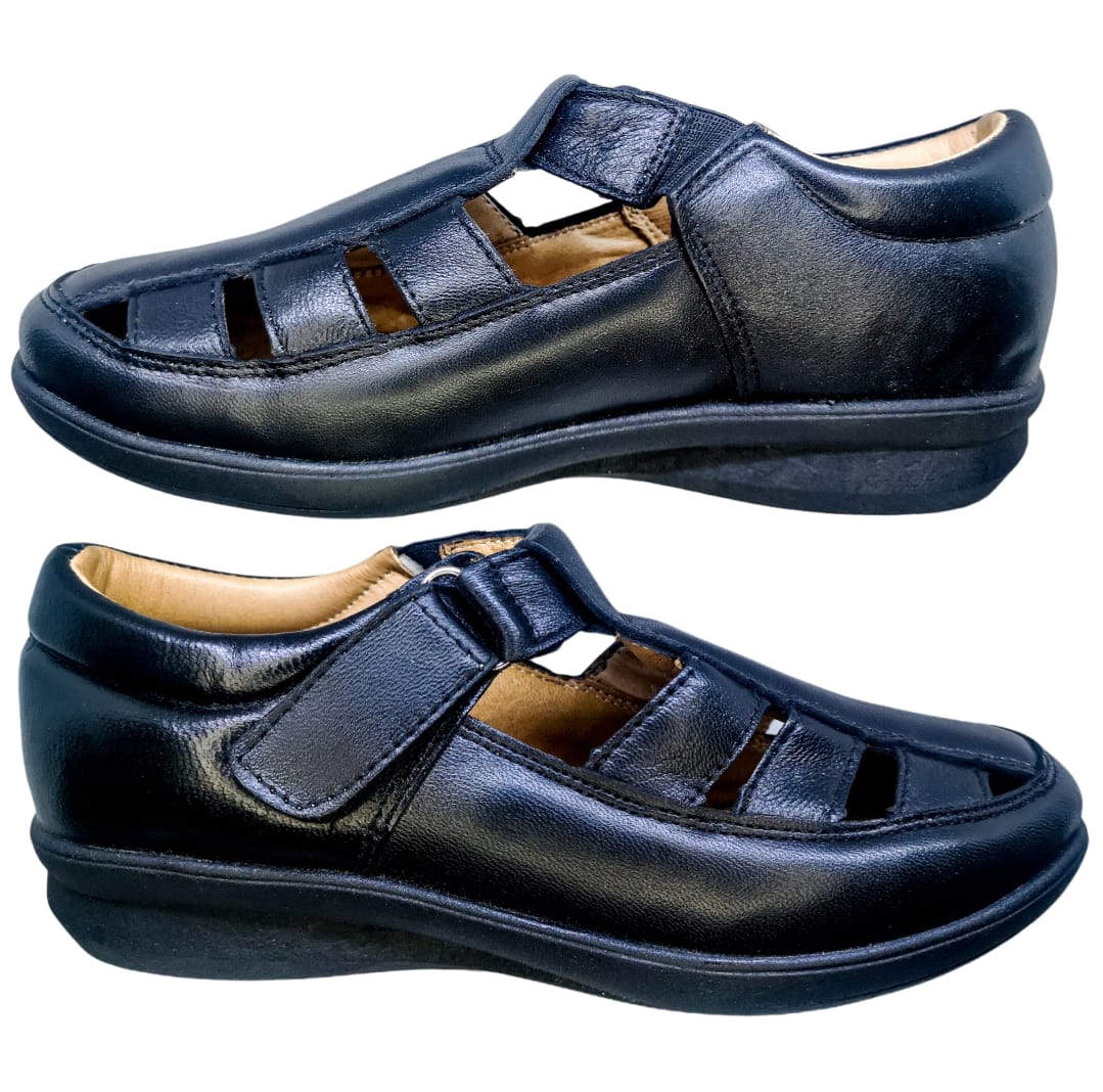 Huarache Mujer Borrego Negro Pie Delicado Diabético 22 Al 27.