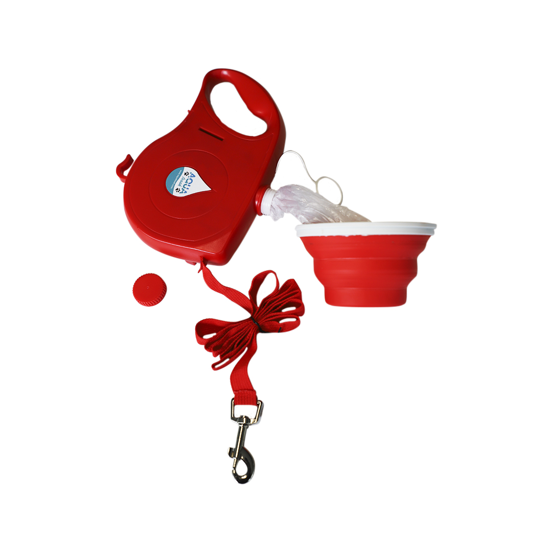 Correa Perro Grande 5 En 1 Botella Agua Dispensador De Bolsa