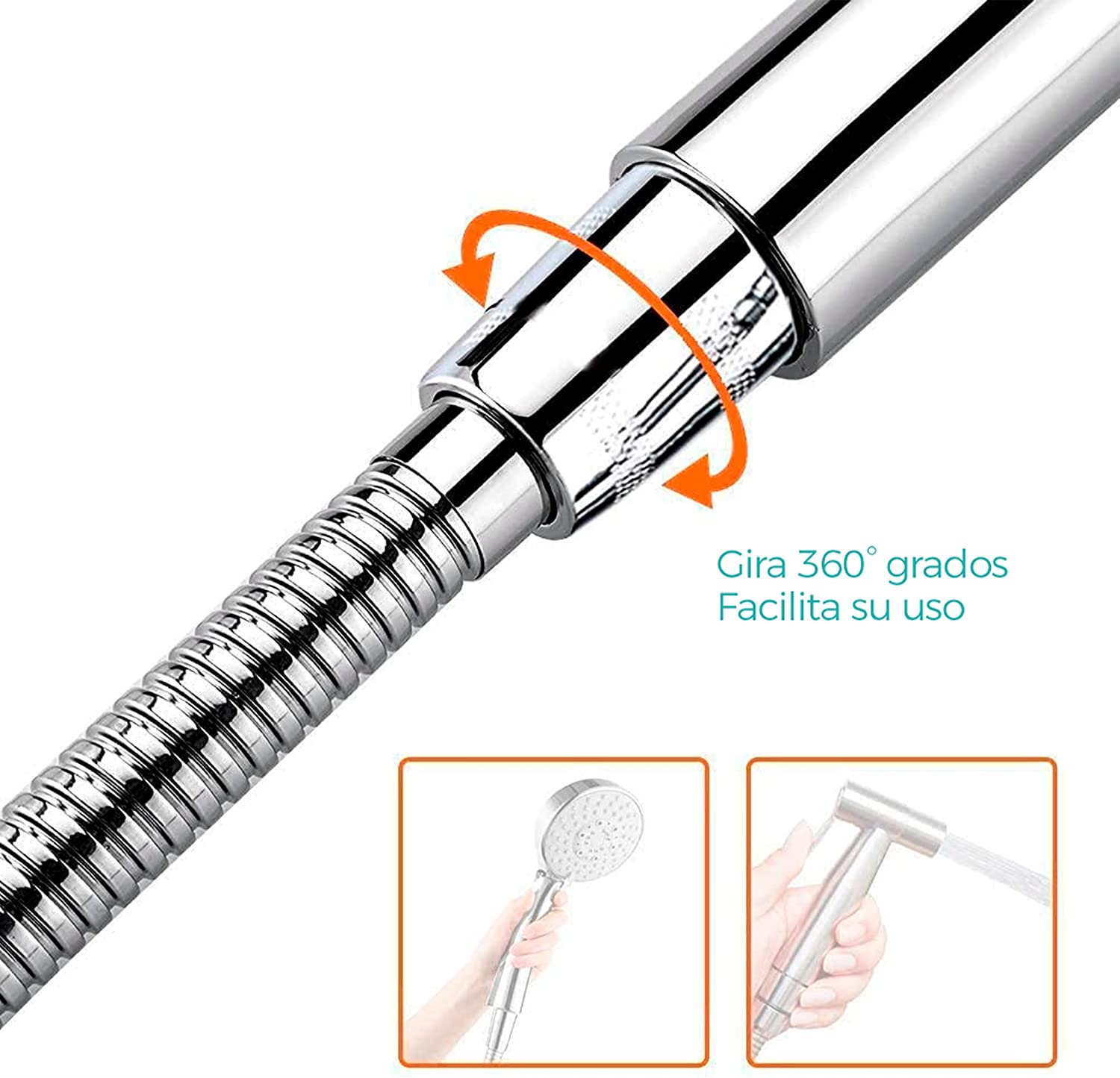 Manguera Para Baño - Ducha De Mano De Acero Inoxidable