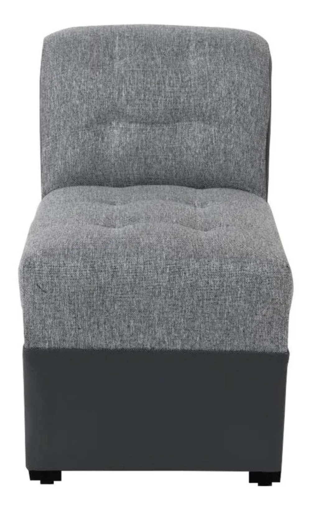 Sala Lounge Lily Gris Lino-Tacto Piel Minimalista Moderna Sillones Puff Salas Mueble