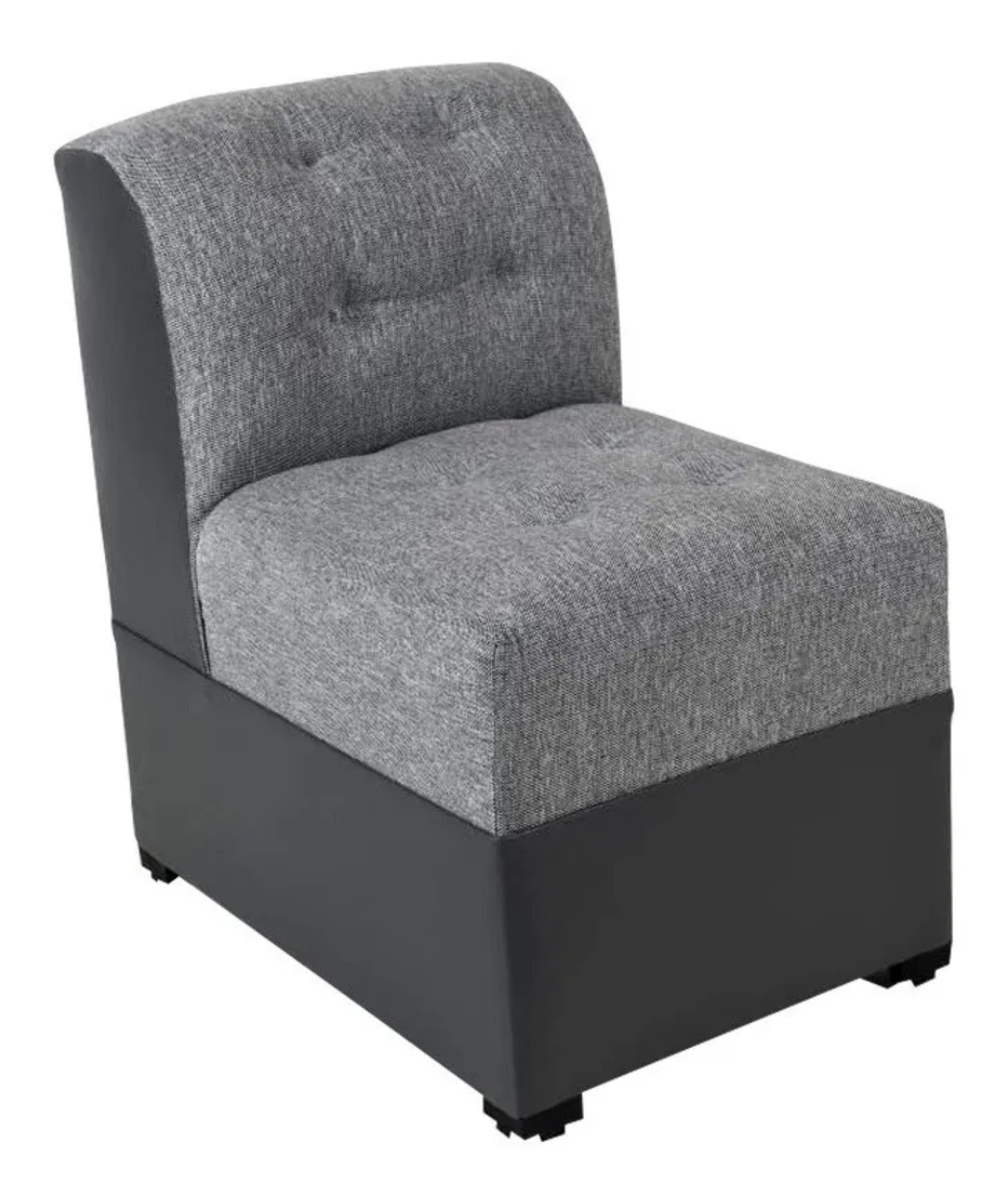 Sala Lounge Lily Gris Lino-Tacto Piel Minimalista Moderna Sillones Puff Salas Mueble