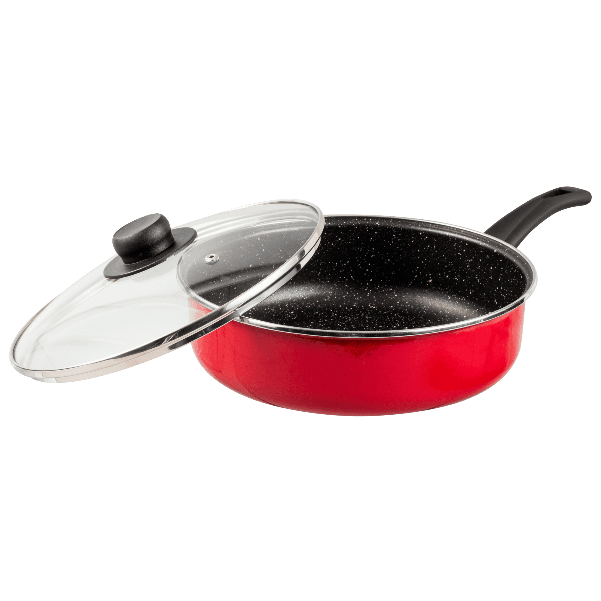 Sartén guisera de 24 cm. Vasconia Viva colors de Vitroacero Color Rojo con Duraflon Rustic Granite