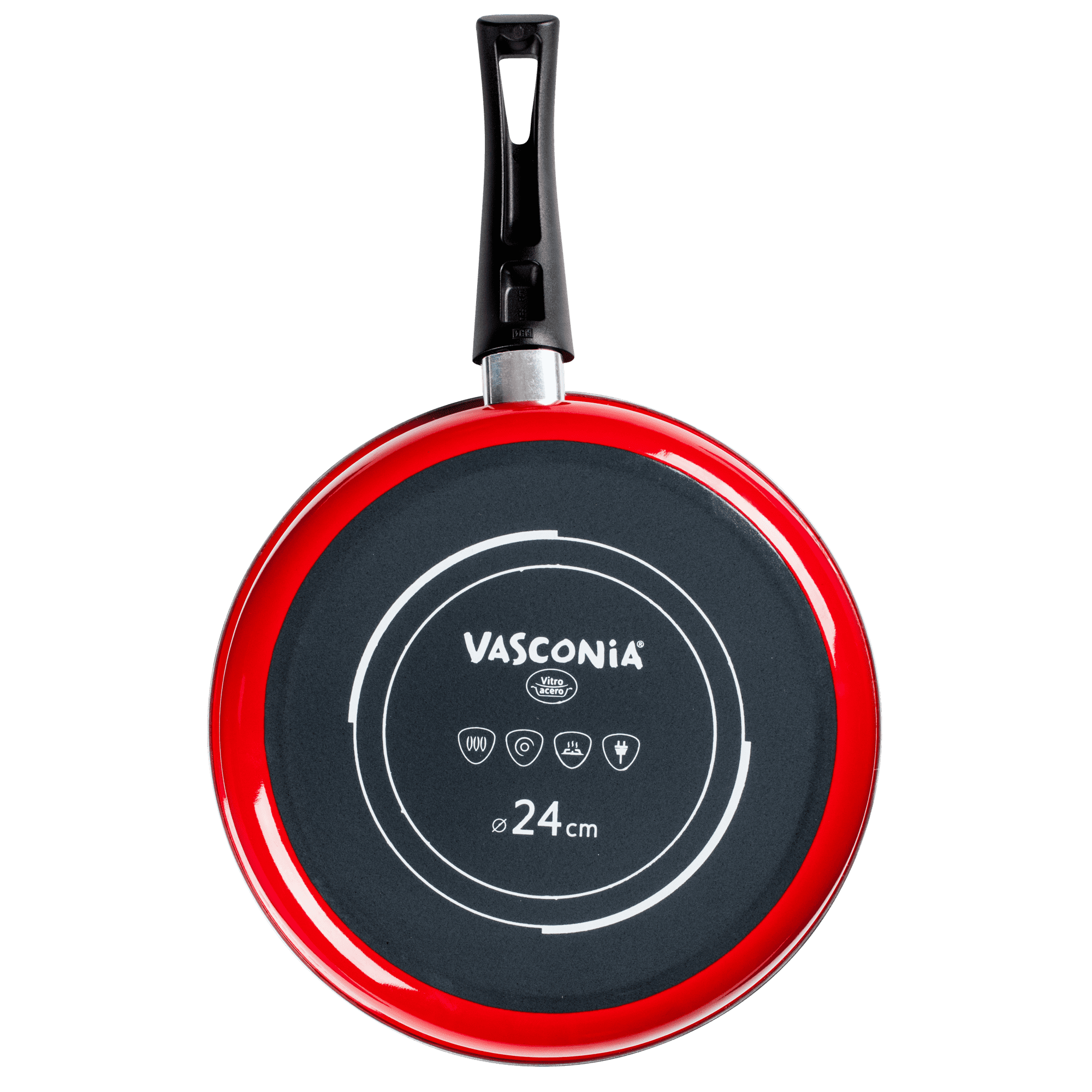 Sartén guisera de 24 cm. Vasconia Viva colors de Vitroacero Color Rojo con Duraflon Rustic Granite