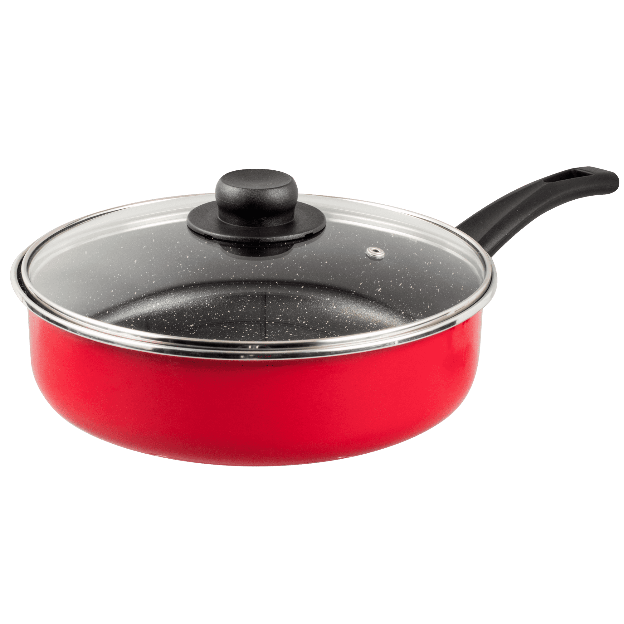 Sartén guisera de 24 cm. Vasconia Viva colors de Vitroacero Color Rojo con Duraflon Rustic Granite