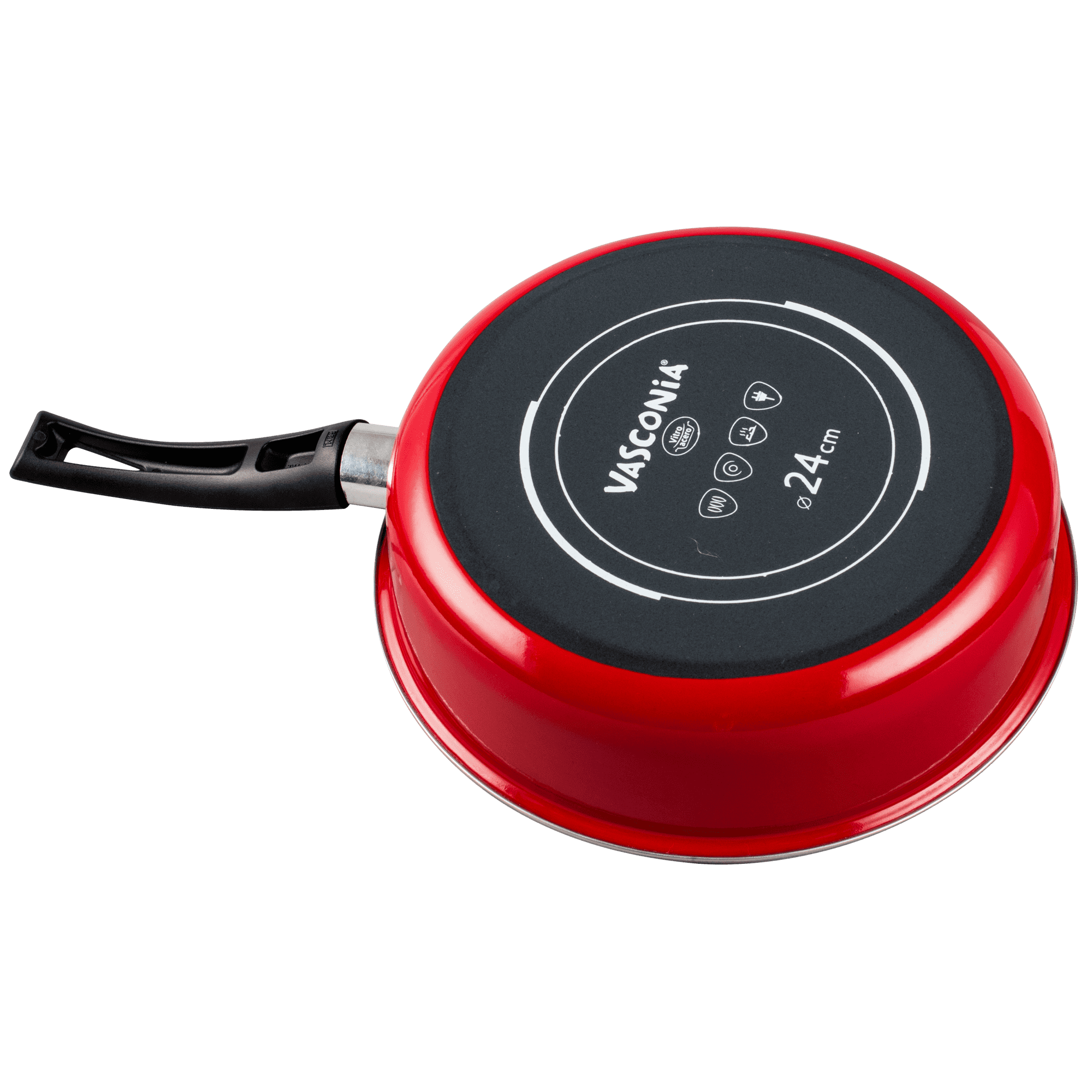 Sartén guisera de 24 cm. Vasconia Viva colors de Vitroacero Color Rojo con Duraflon Rustic Granite