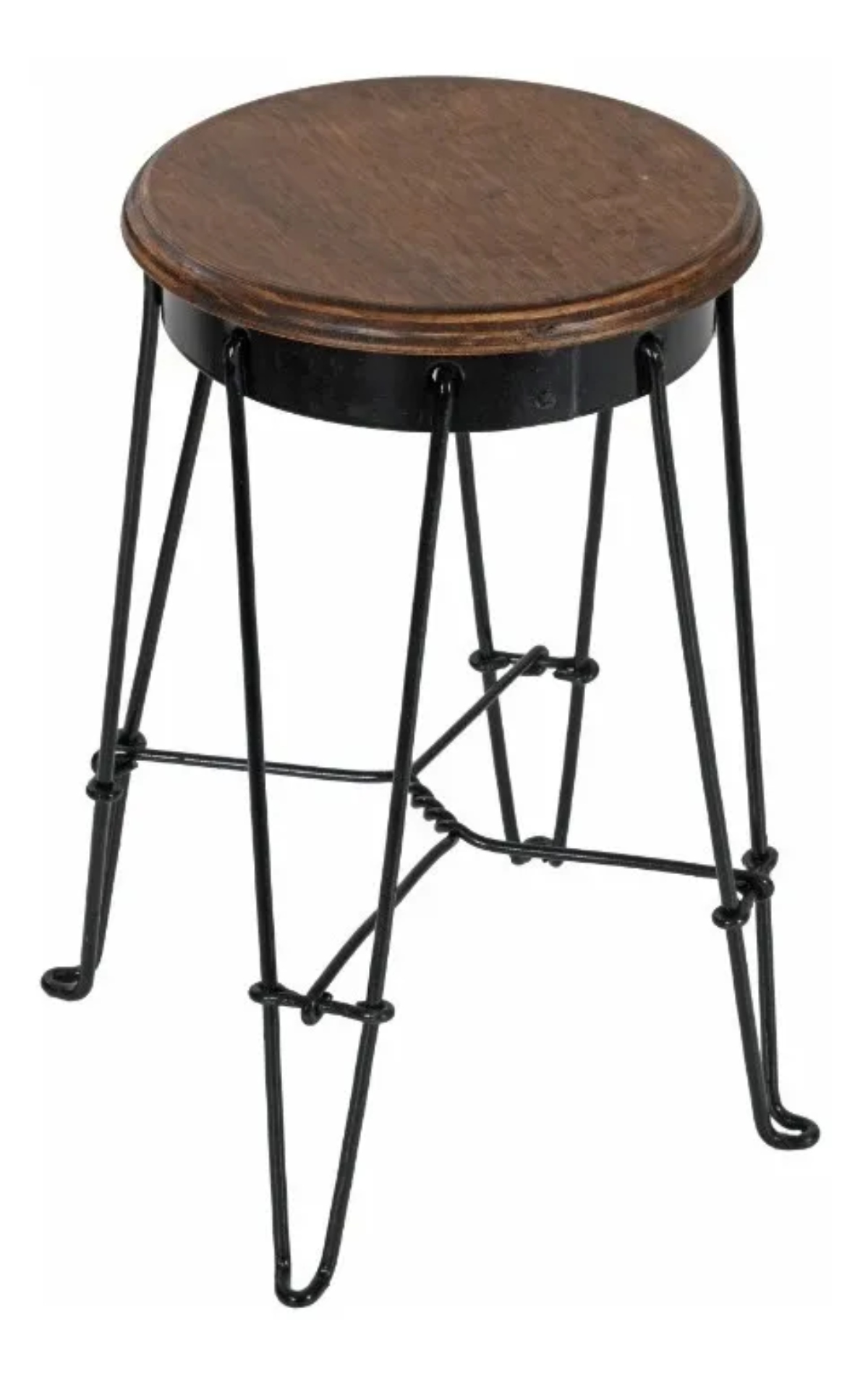 Paquete de 2 Bancos De Alambron 50 CM Barra Desayunador Restaurante Retro Madera