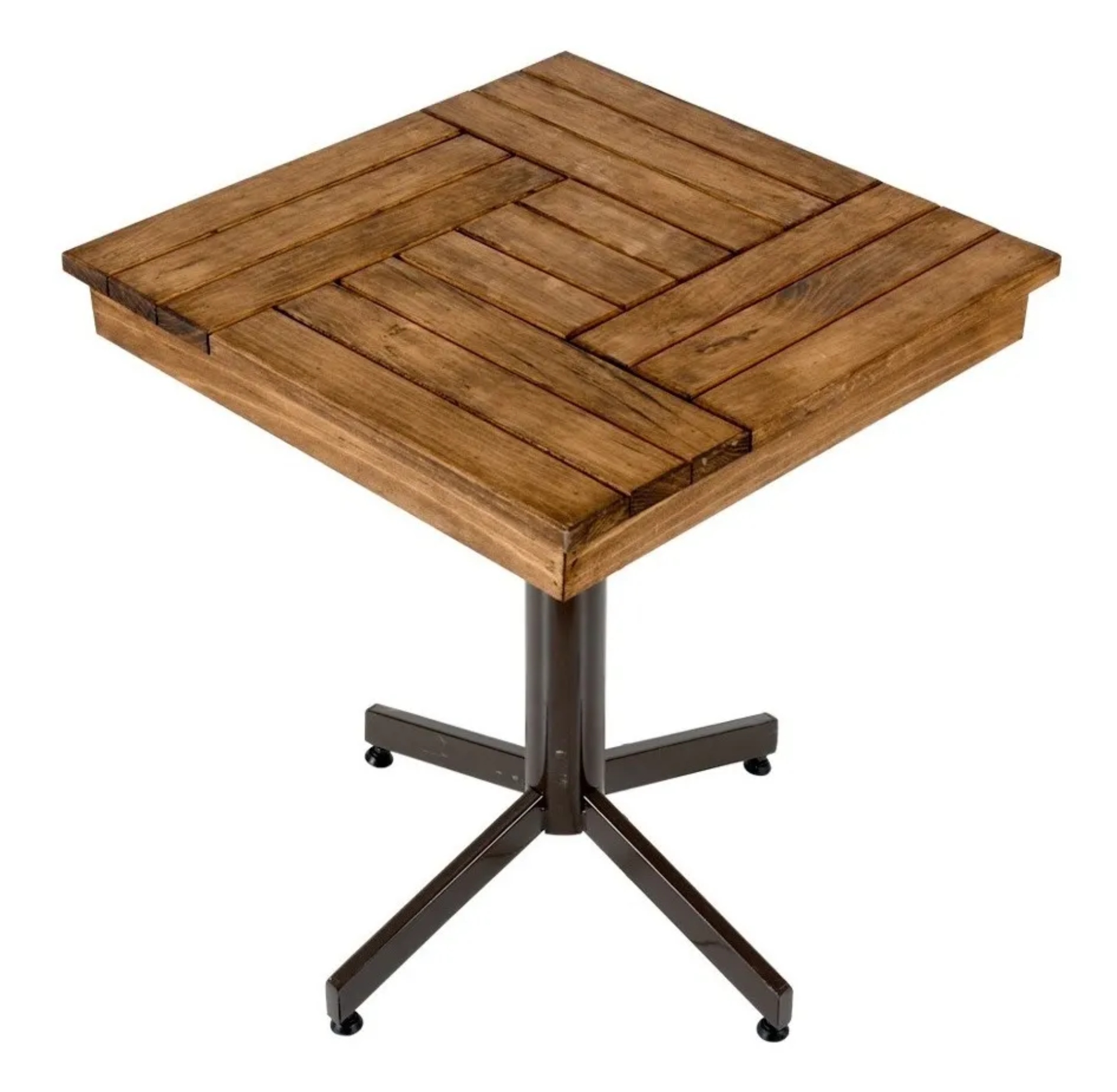 Mesa Madera de Tiras 75x75 CM Restaurante Bar Cafetería Lounge Cocina Taqueria