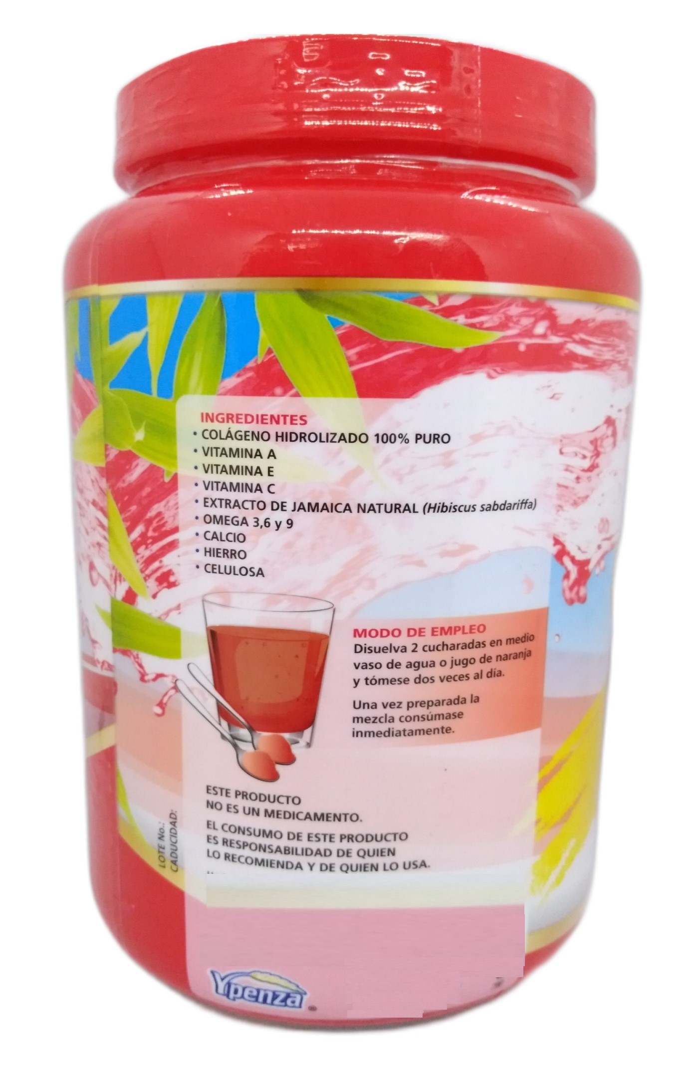 Colágeno Hidrolizado Enriquecido Ypenza Sabor Jamaica 1.100 Kg