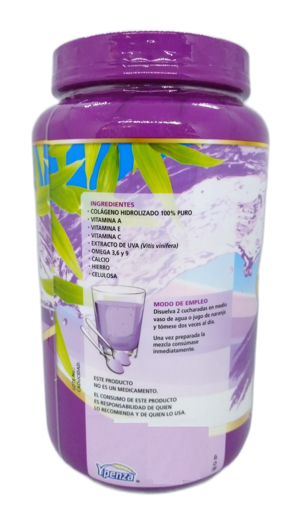 Colágeno Hidrolizado Enriquecido Ypenza Sabor Uva 1.100 Kg