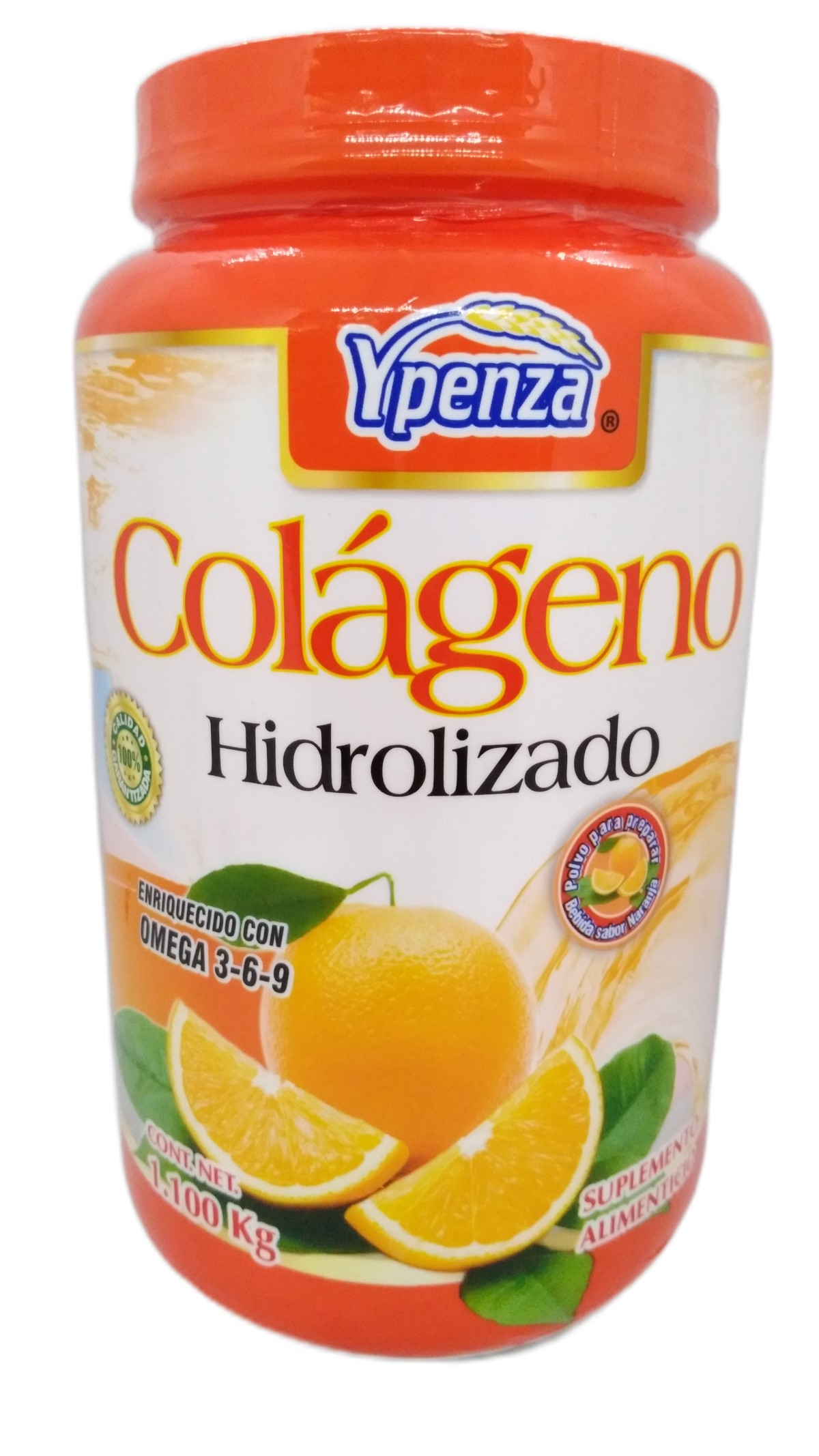 Colágeno Hidrolizado Enriquecido Ypenza Sabor Naranja 1.100 Kg