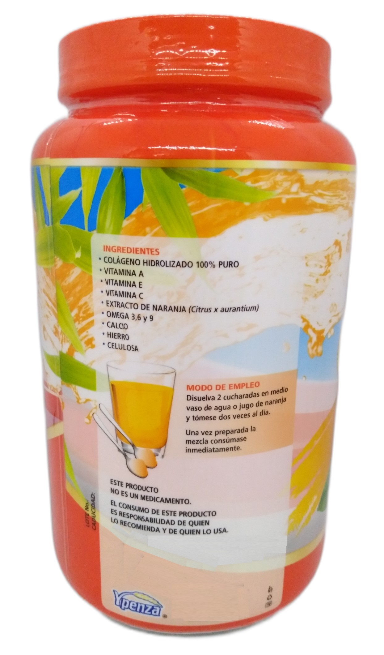 Colágeno Hidrolizado Enriquecido Ypenza Sabor Naranja 1.100 Kg