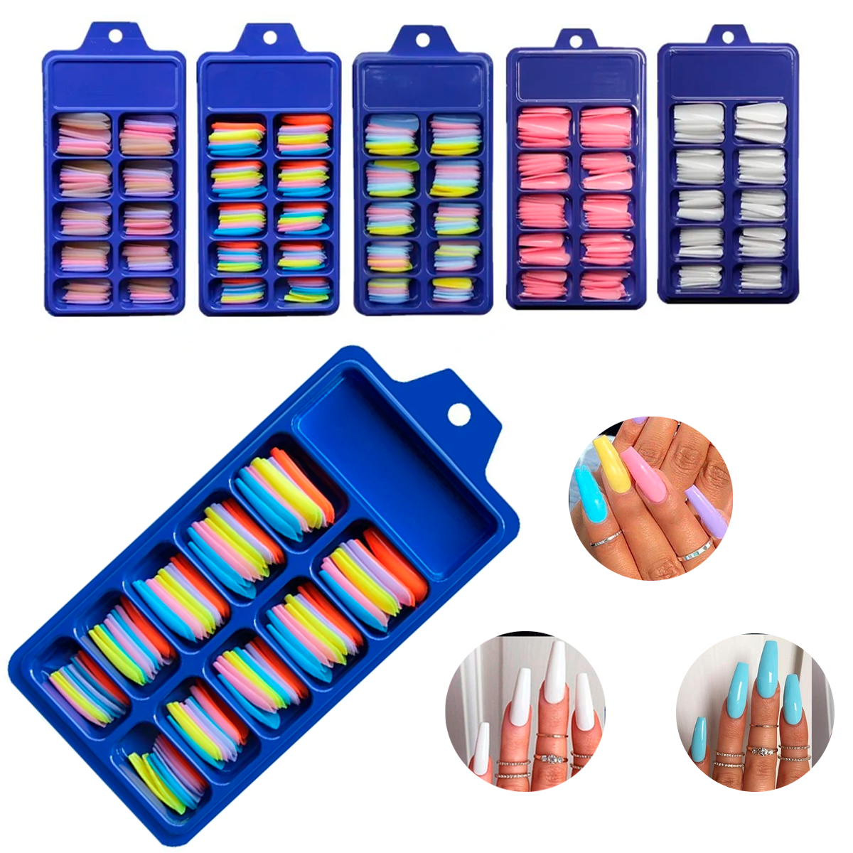 100 Tips de Uñas Postizas Nails Art  Uñas Artificiales Listas para Decorar