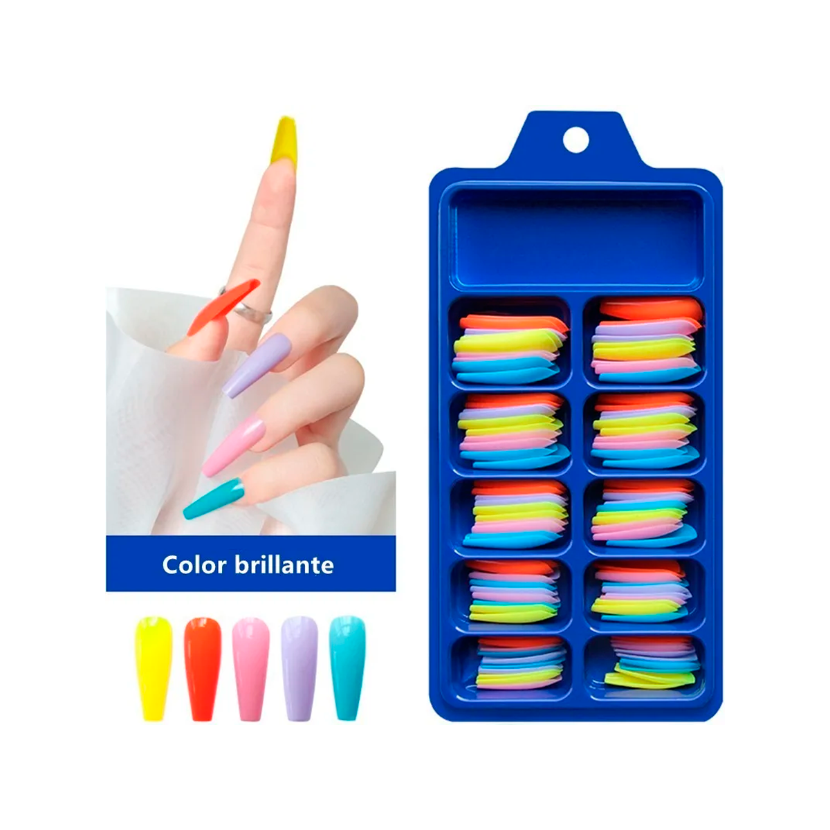 100 Tips de Uñas Postizas Nails Art  Uñas Artificiales Listas para Decorar