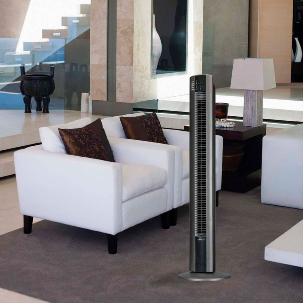Ventilador de Torre de 120 cm, Lasko T48312M, con 3 Velocidades, Temporizador y Control Remoto, Negro