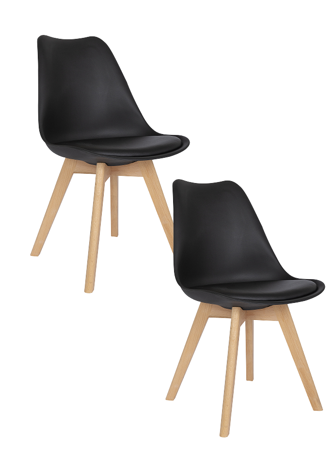 Silla eames acojinada para comedor/oficina color negro