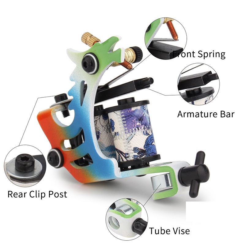 kit maquina para tatuar tatuajes kit completo con fuente agujas 