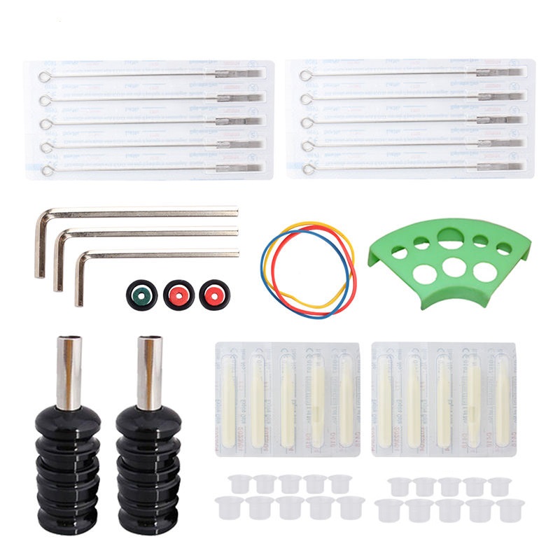 kit maquina para tatuar tatuajes kit completo con fuente agujas 