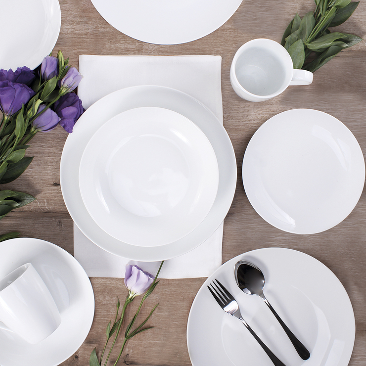 Vajilla De Porcelana Crown Baccara Galardón Contenido 16 Piezas CST