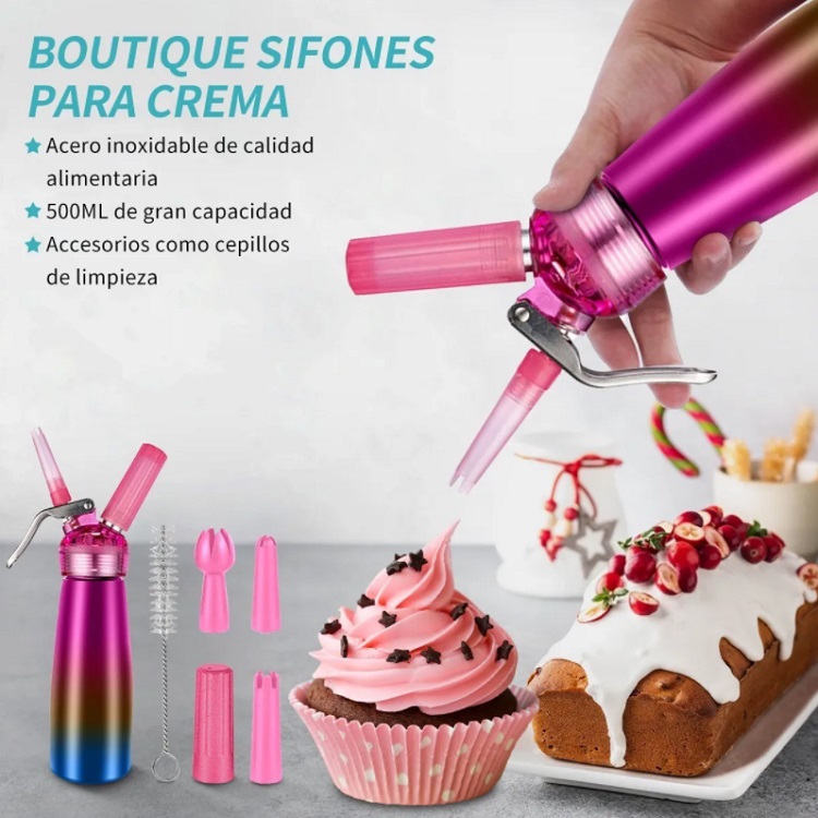 Sifon Crema Batida Cafeboato (500 Ml) Rosa