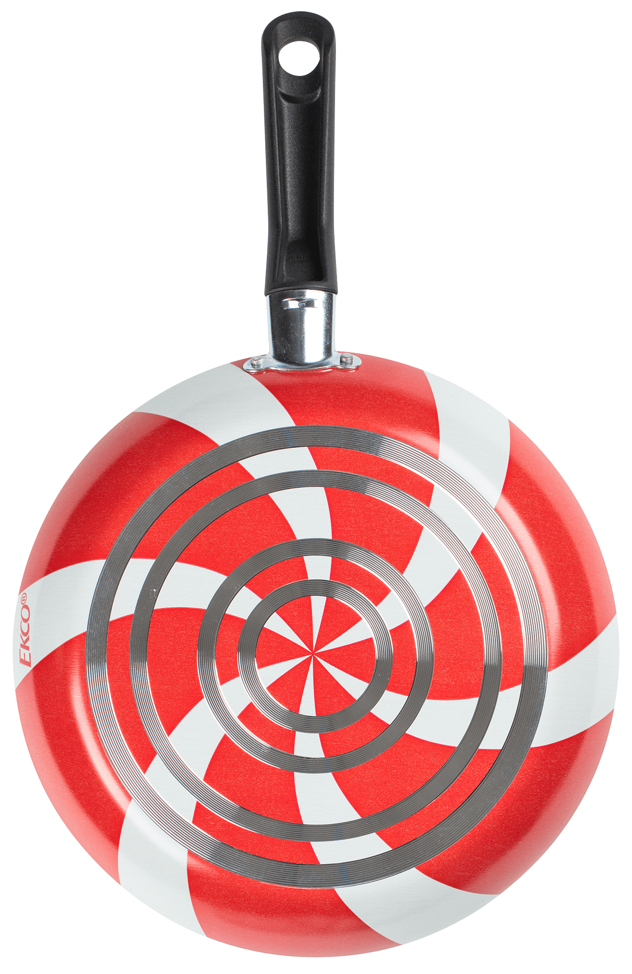 Juego de Sartenes Ekco Caramelo de 3 Piezas de Aluminio Color Blanco y rojo con Duraflon de Alto Rendimiento