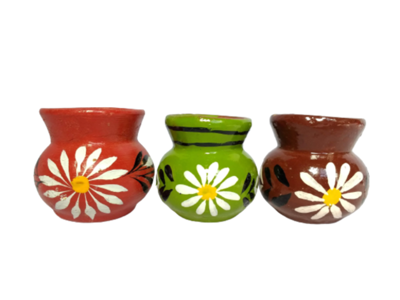 Vasos tequileros de barro, tequileros shot de colores, 100 pzas