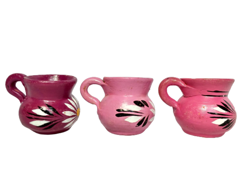 Vasos tequileros de barro, tequileros shot de colores, 100 pzas