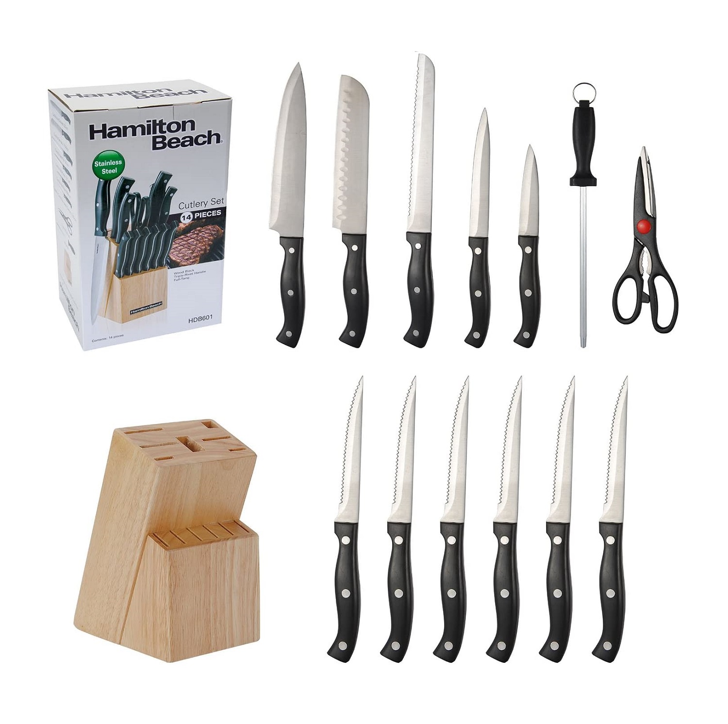 Juego de cuchillos 14 pzas Hamilton Beach
